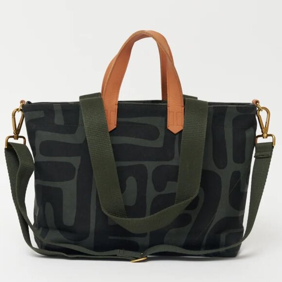NWT Ubuntu Life  Commuter Tote Bag Safari Kuba Print - Picture 1 of 16